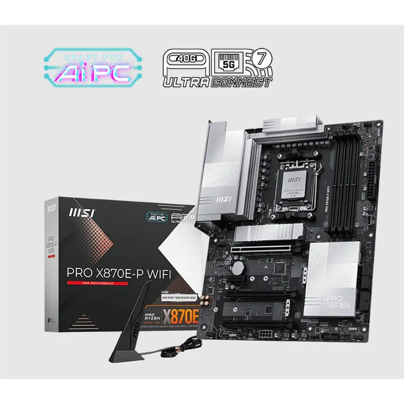 MSI PRO X870E-P WIFI Anakart DDR5, AM5, 3x M.2, Wi‑Fi 7, ATX, Ryzen 9000 Uyumlu