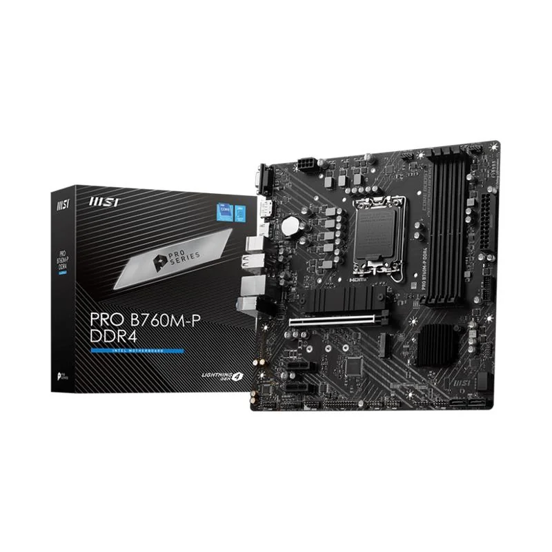 MSI PRO B760M-P DDR4 Anakart, Intel B760, 1700 Pin, 2x M.2, USB 3.2