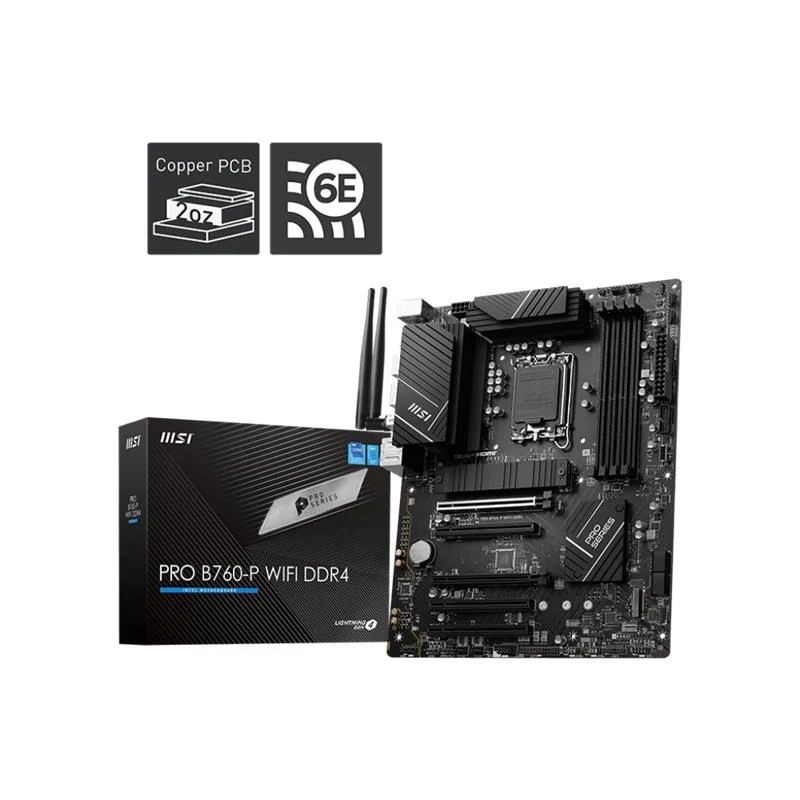 MSI PRO B760-P WIFI DDR4 Anakart, Intel B760, 1700 Soket, DDR4, Wi-Fi, M.2, USB 3.2