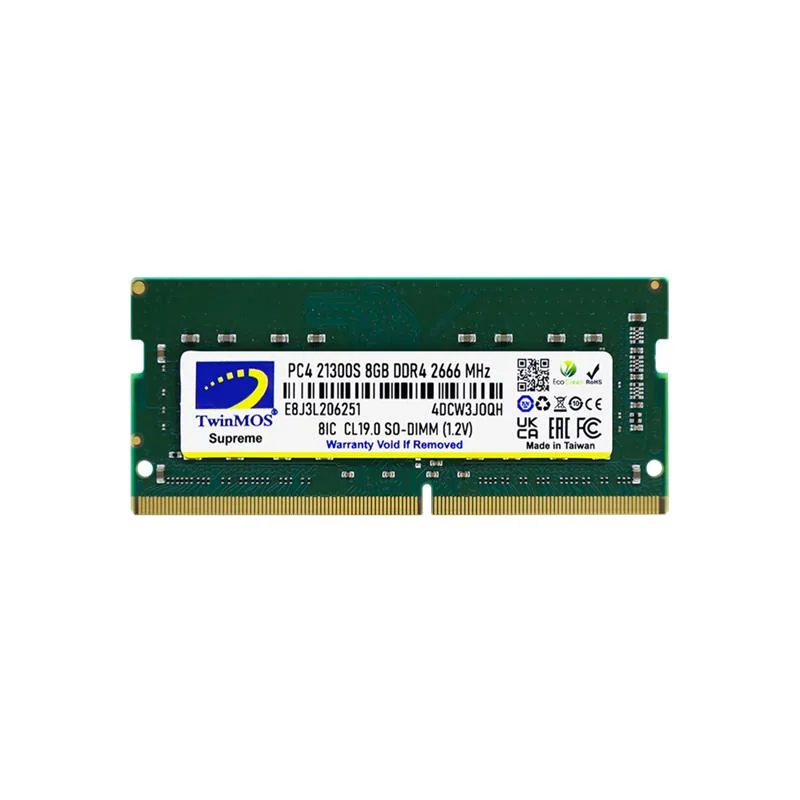 TWINMOS NB 8GB DDR4 2666MHz SODIMM RAM, Dizüstü İçin Yüksek Performans Bellek