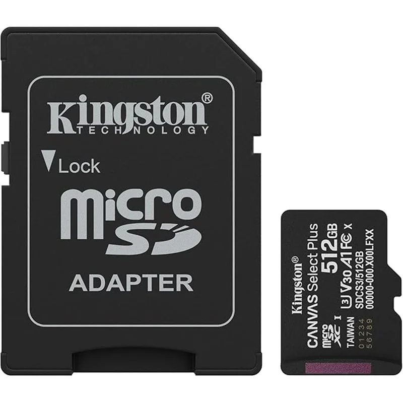 KINGSTON 512GB Micro SD CL10 SDCS3 Hafıza Kartı, Yüksek Hızlı Depolama