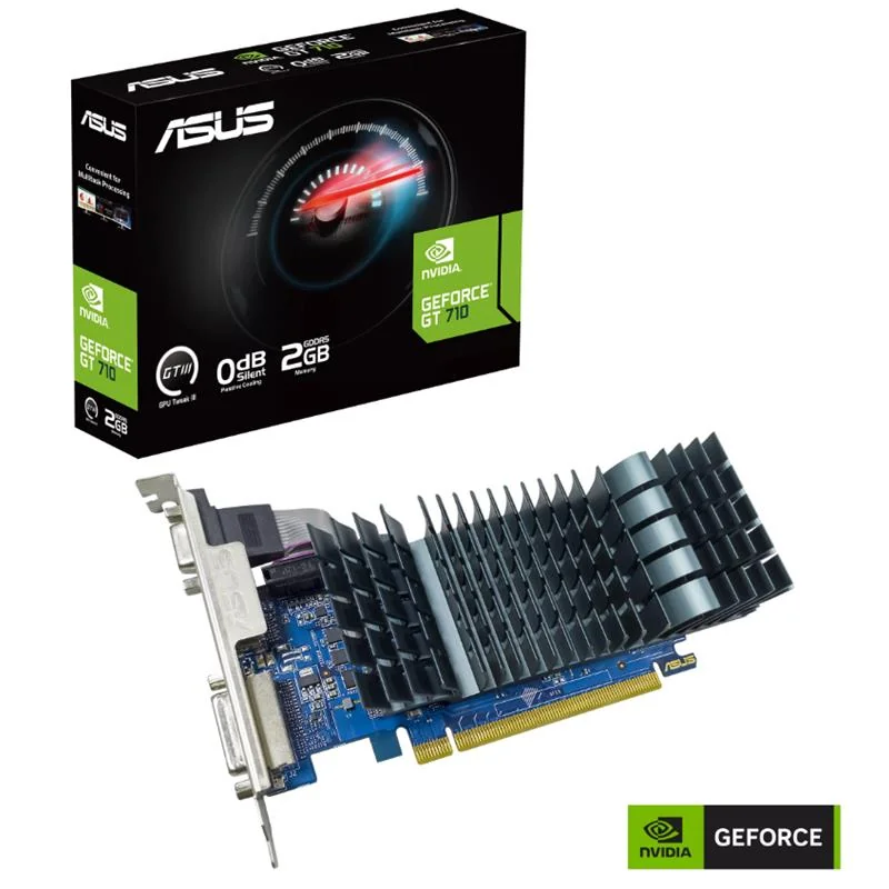 ASUS GeForce GT710-SL-2GD5-BRK-EVO 2GB DDR5 64Bit Pasif Ekran Kartı, HDMI DVI VGA