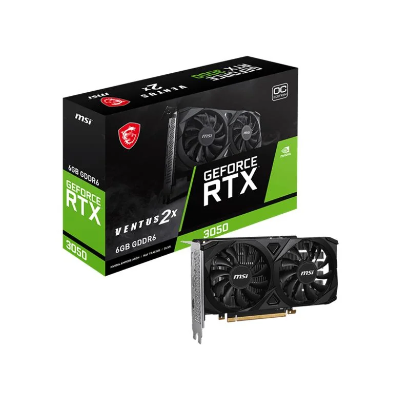 MSI GeForce RTX 3050 Ventus 2X E 6G OC 6GB GDDR6 Ekran Kartı, Çift Fanlı Oyuncu Performansı