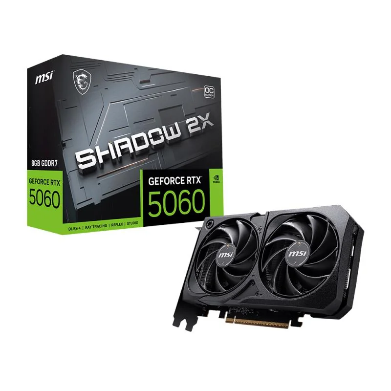 MSI GeForce RTX 5060 SHADOW 2X OC 8GB GDDR7 128Bit Ekran Kartı, 2 Fanlı