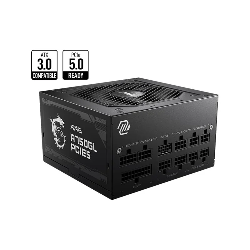 MSI MAG A750GL PCIE5 750W 80 Plus Gold Güç Kaynağı, ATX 3.0, PCIe 5.0