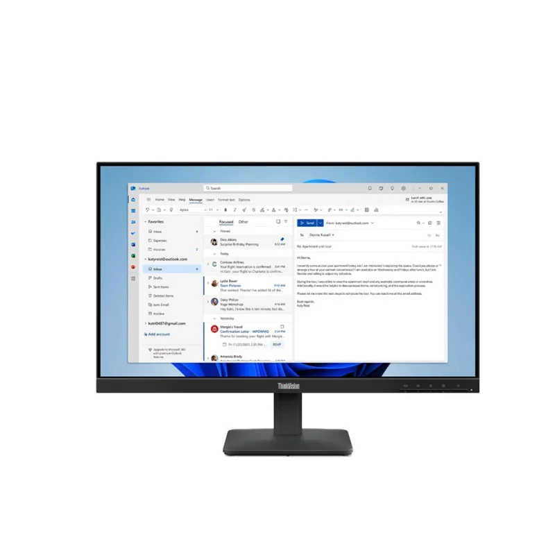 Lenovo ThinkVision S24-4e 23.8" IPS Monitör, 4ms 100Hz HDMI VGA, İş ve Ev İçin