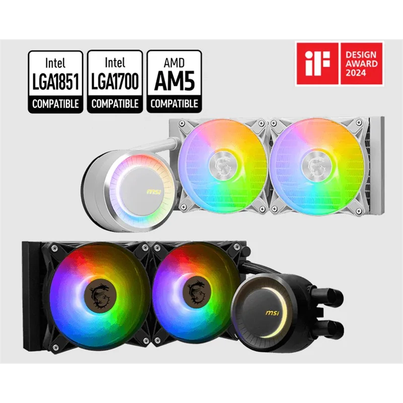 MSI MAG CORELIQUID E240 White 240mm CPU Sıvı Soğutucu, LGA/AM4/AM5 Uyumlu Yüksek Performans