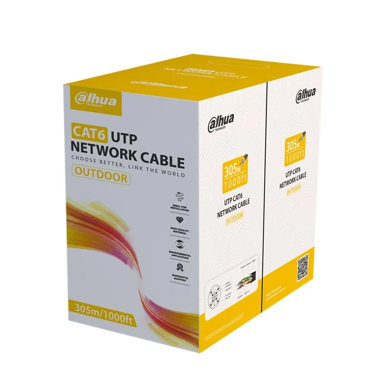 DAHUA DH-PFM920-6UN CAT6 U/UTP 305 Metre 24AWG 100 Bakır PE Outdoor Siyah Kablo