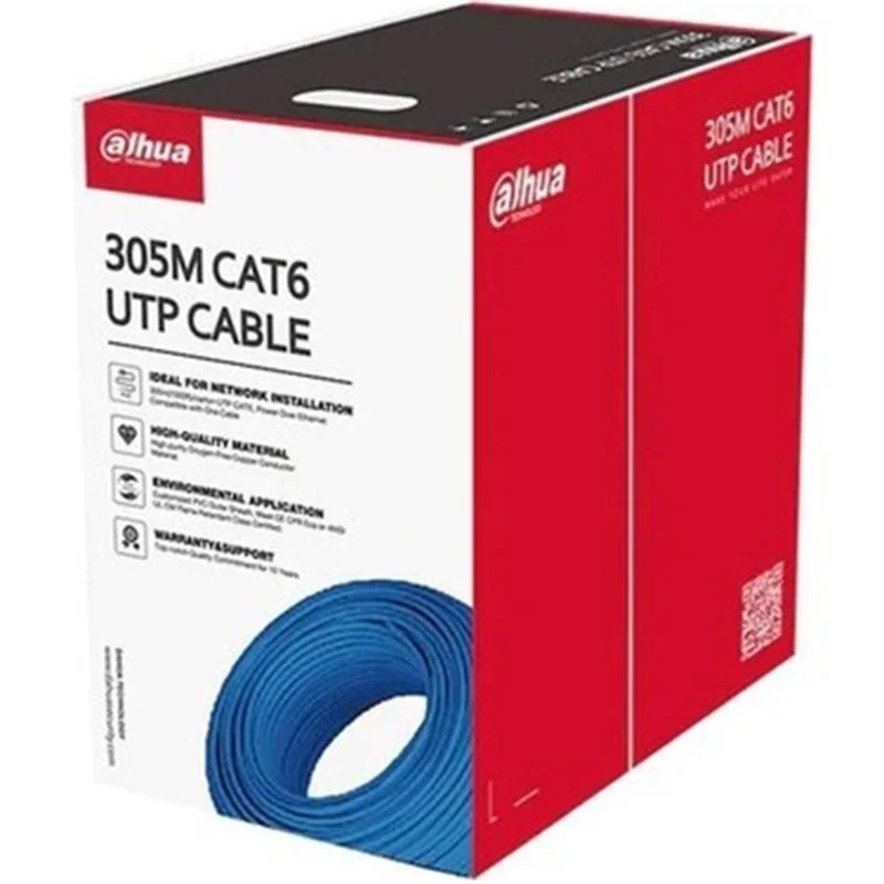 DAHUA PFM922I-6UN-C CAT6 UTP Network Kablo 305 Metre 23AWG CCA Mavi