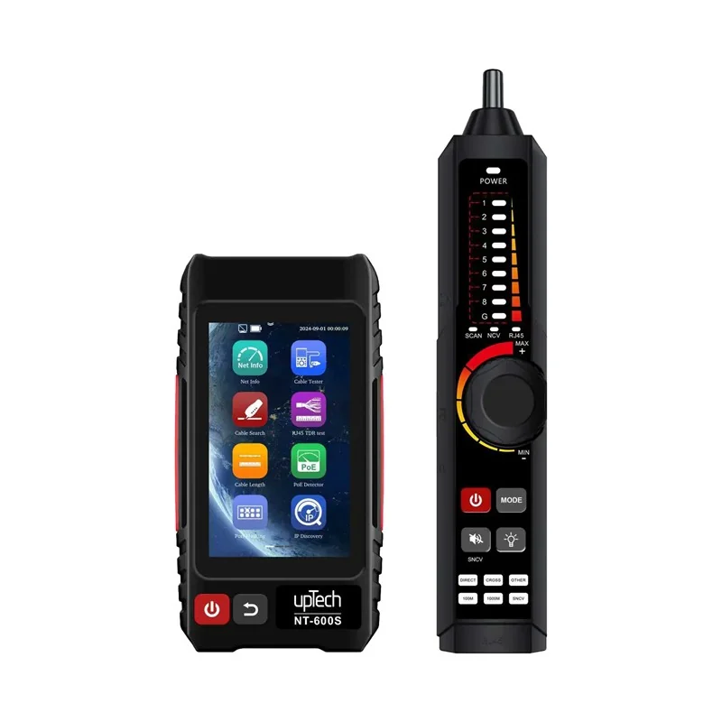 UPTECH NT-600S Profesyonel Network Test Cihazı, 4" IPS Dokunmatik Ekran, Fiber/RJ45/PoE