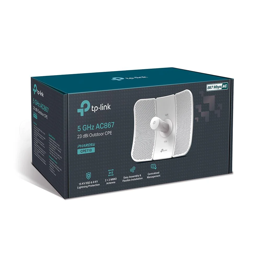 TP LINK TP-Link CPE710 5GHz 867Mbps 23dBi Dış Ortam Kablosuz Access Point, Uzun Menzil PtP/PtMP