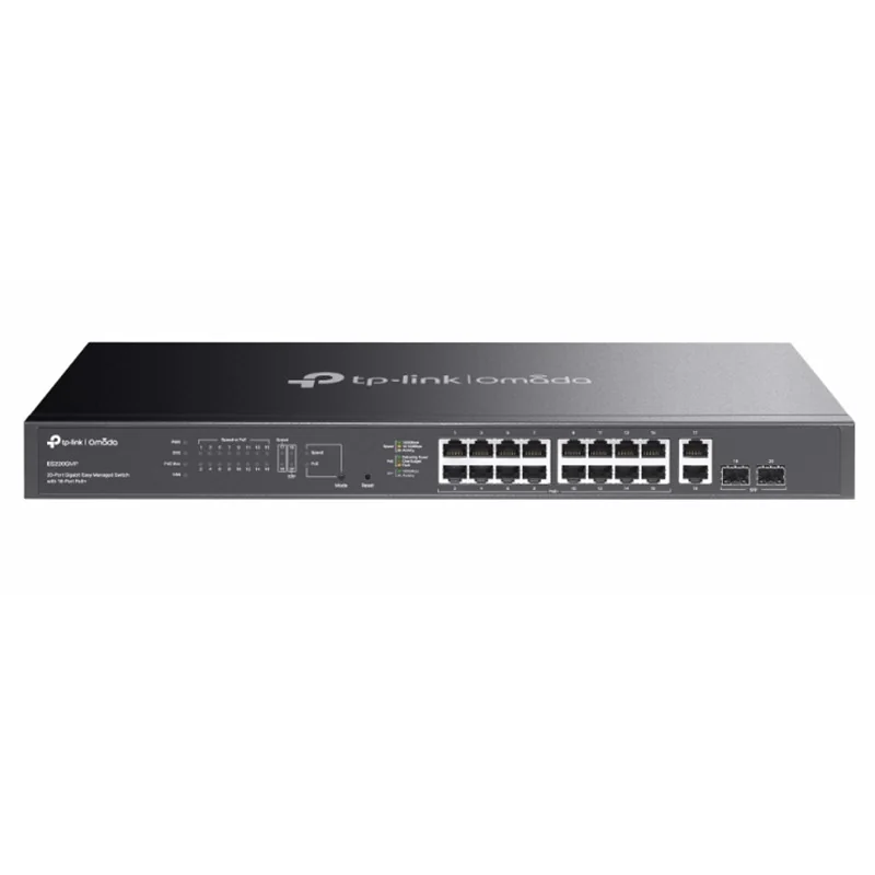 TP LINK TP-Link Omada ES220GMP 16 Port Gigabit Yönetilebilir PoE Switch, 250W, 2 SFP Uplink, Rackmount