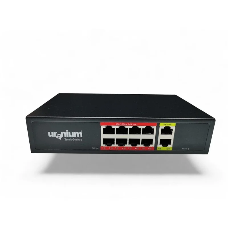 URANIUM POE-G8002-96W 8 Port Gigabit PoE Switch, 2 Uplink, 96W Güçlü Ağ Çözümü