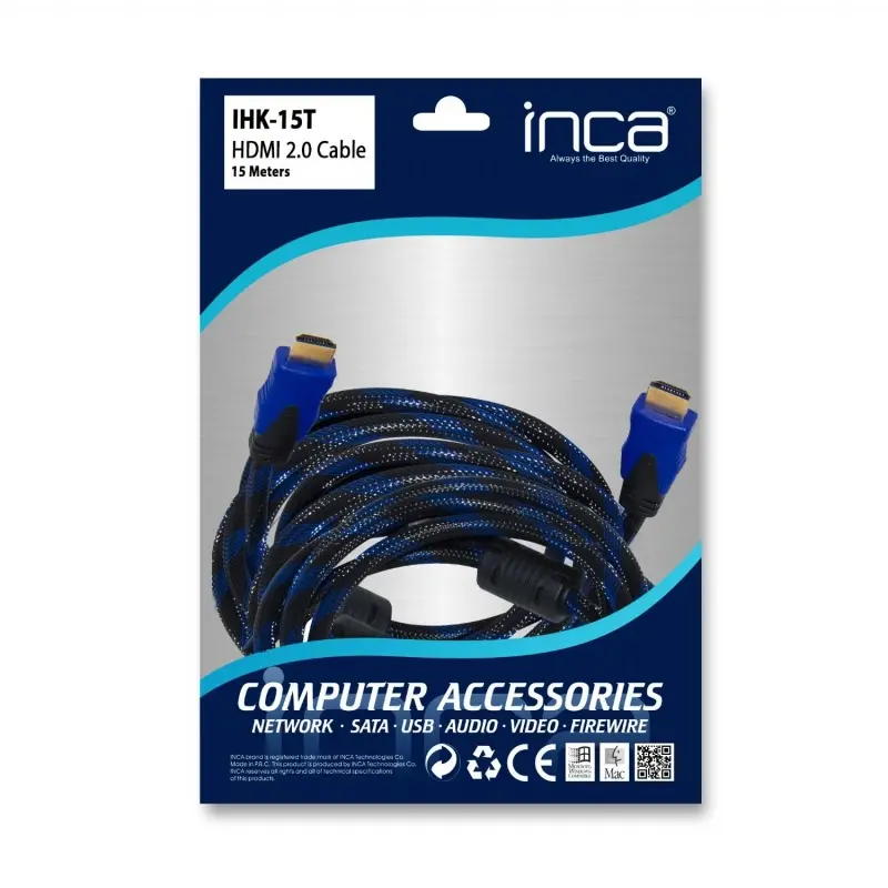 INCA IHK-15T HDMI 2.0V 15 Metre HDMI Kablo, Uzun Mesafe Görüntü Aktarımı