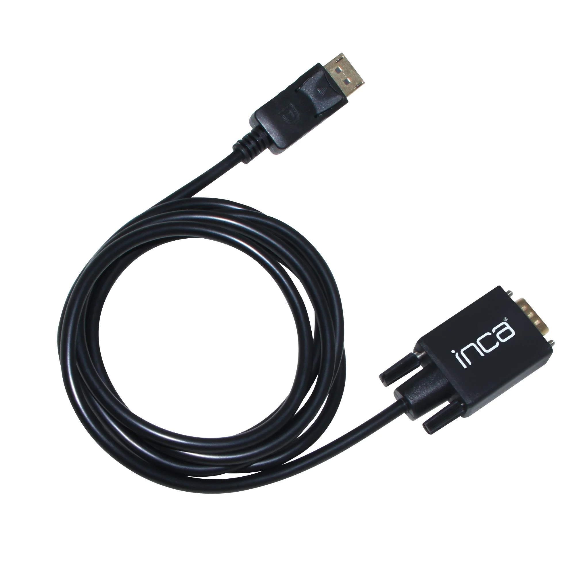 INCA IDPV-18T DisplayPort to VGA 1, 8m Dönüştürücü Kablo, Monitör Bağlantısı