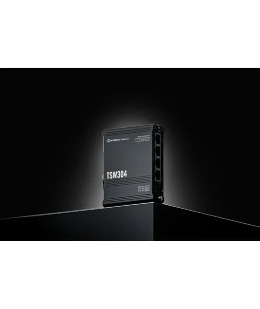 TELTONIKA 4 Port Gigabit Ethernet Switch, Shock-Resistant, DIN Ray & Duvar Montajlı